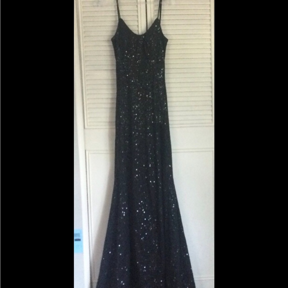 Glamorous Black Sequin Prom Dress